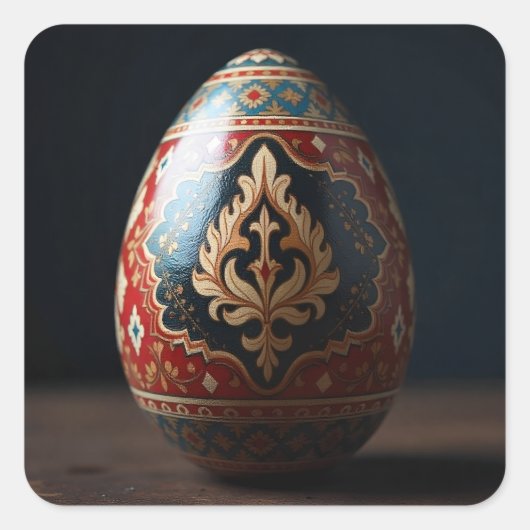 Turkish Flame Easter Egg Quadratischer Aufkleber (Vorderseite)