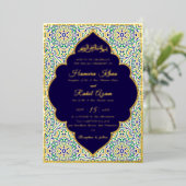 Turkish Geometric Motif Pattern Islamic Wedding  Folieneinladung (Stehend vorne)