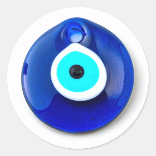 Turkish glass nazar runder aufkleber (Vorderseite)