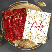 Turkish Roses 40th Birthday Forty Invitation Einladung