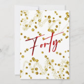 Turkish Roses 40th Birthday Forty Invitation Einladung (Rückseite)