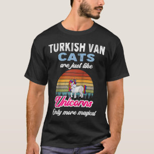 Turkish Van Cats Retro Unicorn Vintag Sunset Ragl T-Shirt