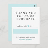 Türkisherz Danke für die Bestellung Postkarte (Vorne/Hinten)