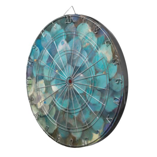 TürkisHydrangea Dartscheibe (Vorderseite rechts)