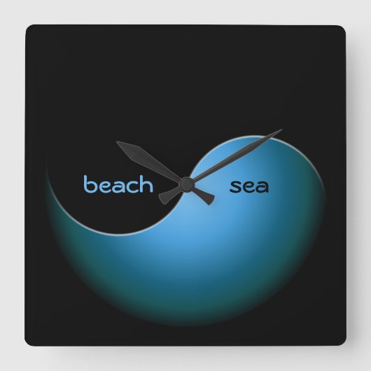 Türkisjang Quadratische Wanduhr (Vorderseite)