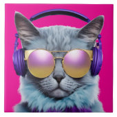 Türkiskatzendekoration Fliese (Vorderseite)