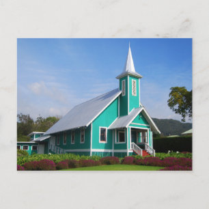 Türkiskirche auf der großen Insel Hawaii Postkarte