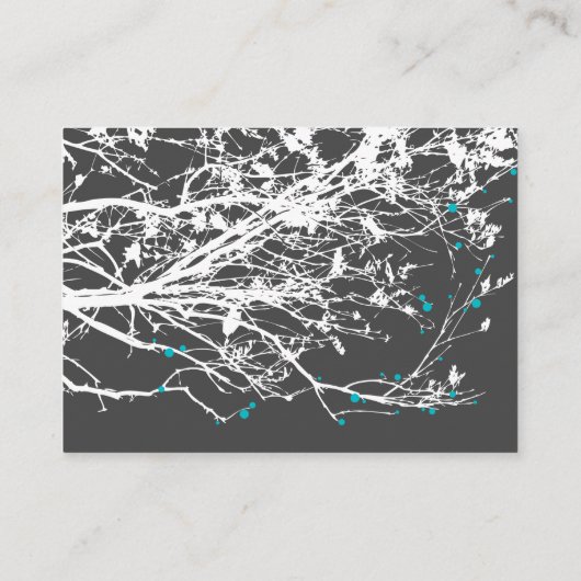 Türkiskrane auf Zweigen Asiatische Hochzeit Platzkarte (Rückseite)