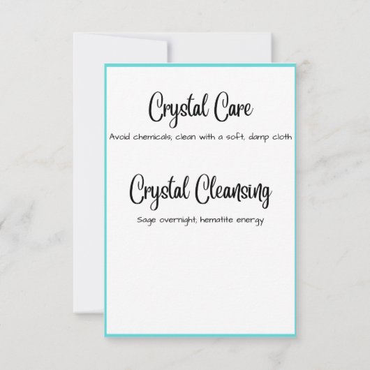 Türkiskristall - Karte (Rückseite)