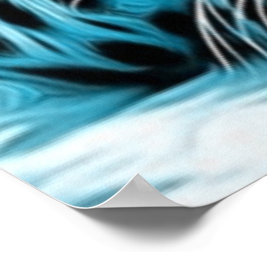 Türkisleopard mit blauen Augen Poster (Ecke)