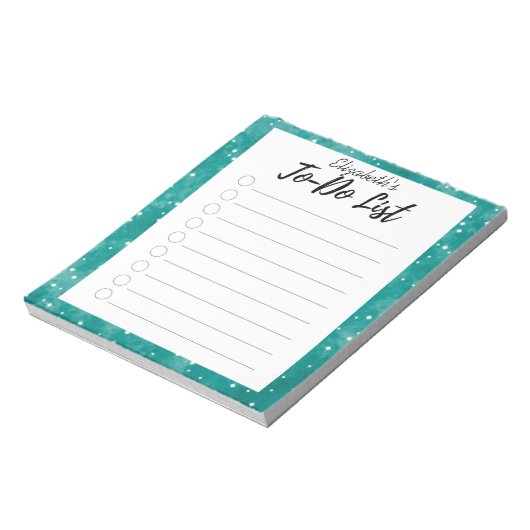 Türkisliste Notizblock (Rotiert)