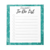 Türkisliste Notizblock (Vorderseite)