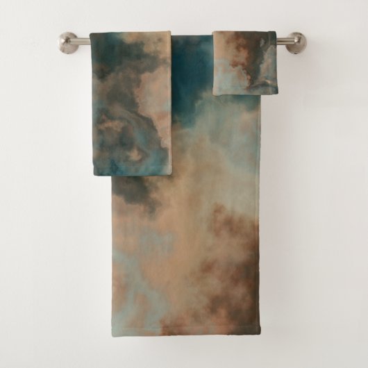 Türkismarmor abstrakt badhandtuch set (Insitu)