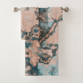 Türkismarmor abstrakt badhandtuch set