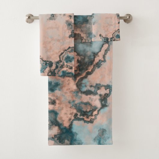 Türkismarmor abstrakt badhandtuch set (Insitu)