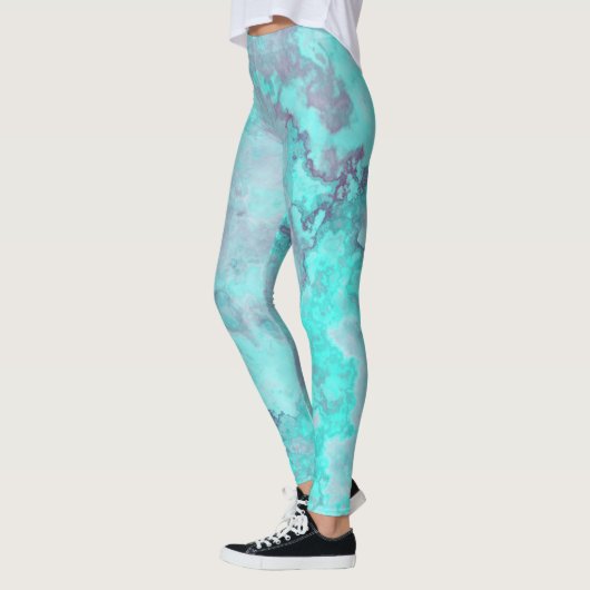 Türkismarmor Abstrakt Rug Leggings (Links)