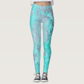 Türkismarmor Abstrakt Rug Leggings (Vorderseite)