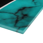 Türkismarmor Ausgereifter Monogramm-Name Jahr Schneidebrett (Ecke)