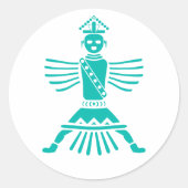 Türkismesser Runder Aufkleber (Vorderseite)