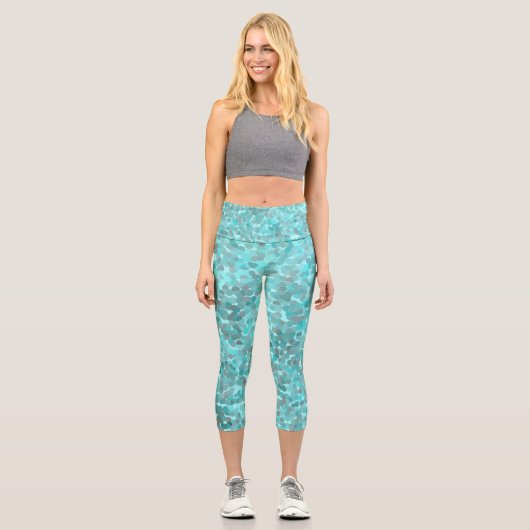Türkismuster Capri Leggings (Vorderseite)