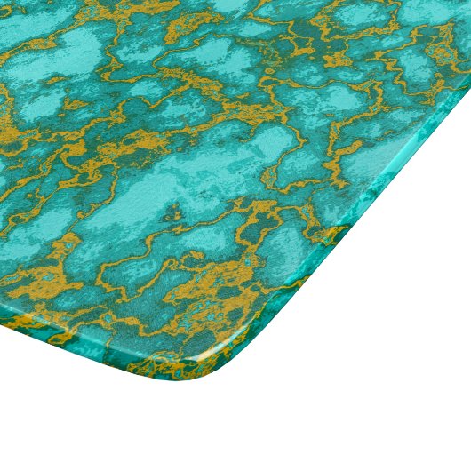 Türkismuster Schneidebrett (Ecke)