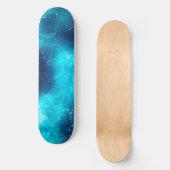 Türkisnebel Skateboard | Kosmisches Skateboard (Vorderseite)