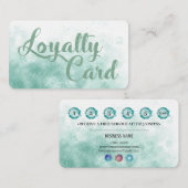 TürkispastellAquarell Beschaffenheits-Folieneffekt Treuekarte (Vorne/Hinten)