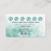 TürkispastellAquarell Beschaffenheits-Folieneffekt Treuekarte (Rückseite)