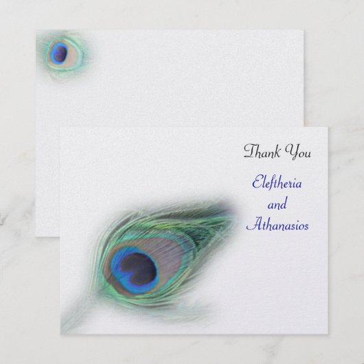 Türkispfau Danke Karte (Vorne/Hinten)