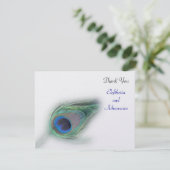 Türkispfau Danke Karte (Stehend Vorderseite)