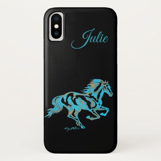 Türkispferd Case-Mate iPhone Hülle (Rückseite)