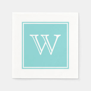 Türkisquadrat Monogram Papier Napkins Serviette