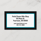 Türkisrad auf schwarz visitenkarte (Rückseite)