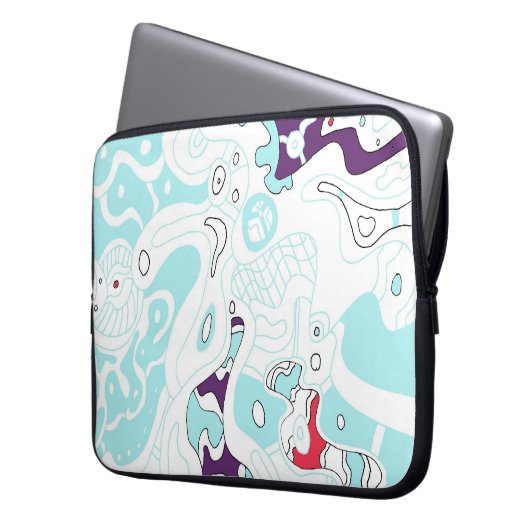 "Türkisraum" Abstrakt Laptopschutzhülle (Vorderseite Links)