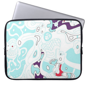 "Türkisraum" Abstrakt Laptopschutzhülle