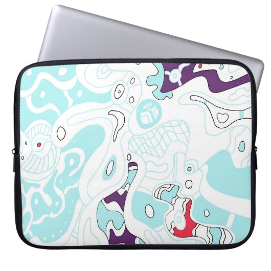 "Türkisraum" Abstrakt Laptopschutzhülle (Vorderseite)