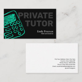 Türkisrechner Sketch Private Tutor Black Visitenkarte