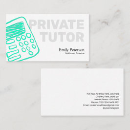 Türkisrechner Sketch Private Tutor White Visitenkarte