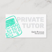 Türkisrechner Sketch Private Tutor White Visitenkarte (Vorderseite)