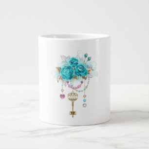 Türkisrosen mit Schlüsseln Jumbo-Tasse