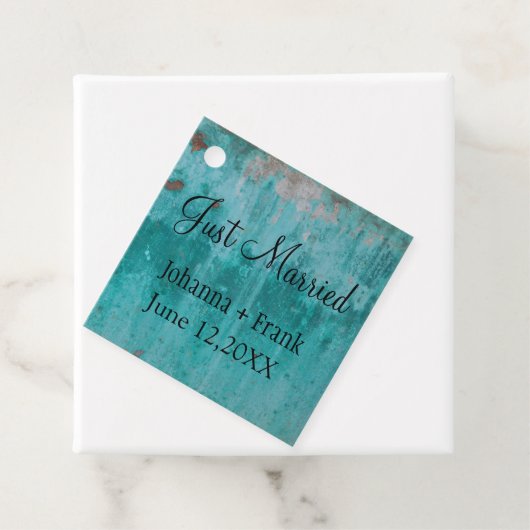 Türkisrost | Just Married Geschenkanhänger (Beispiel)