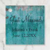 Türkisrost | Just Married Geschenkanhänger (Vorderseite)