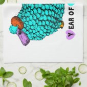 Türkisrot Chinesisches Jahr Zodiac Küchentuch (Gefaltet)