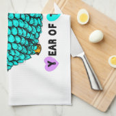 Türkisrot Chinesisches Jahr Zodiac Küchentuch (Viertel Falte)