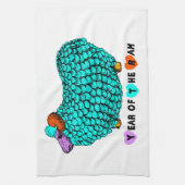 Türkisrot Chinesisches Jahr Zodiac Küchentuch (Vertikal)