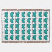Türkisrot Chinesisches Jahr Zodiac Throw Blanket Decke (Vorderseite)