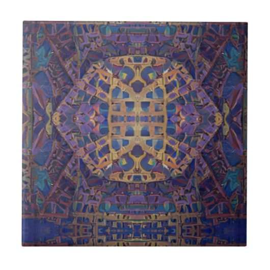 Türkisrote, türkisfarbene Kunst aus marokkanischem Fliese (Vorderseite)