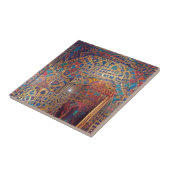 Türkisrote, türkisfarbene Kunst aus marokkanischem Fliese (Seite)