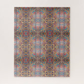 Türkisrote, türkisfarbene Kunst aus marokkanischem Puzzle (Vertikal)