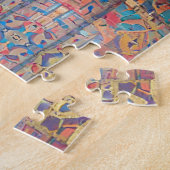 Türkisrote, türkisfarbene Kunst aus marokkanischem Puzzle (Seite)